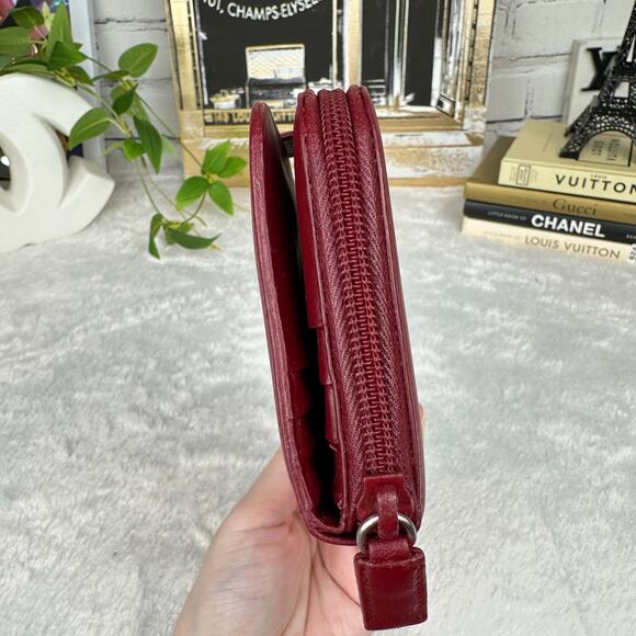 Prada Compact Patent Leather Vintage wallet maroon red with auth card - Picture 4 of 16